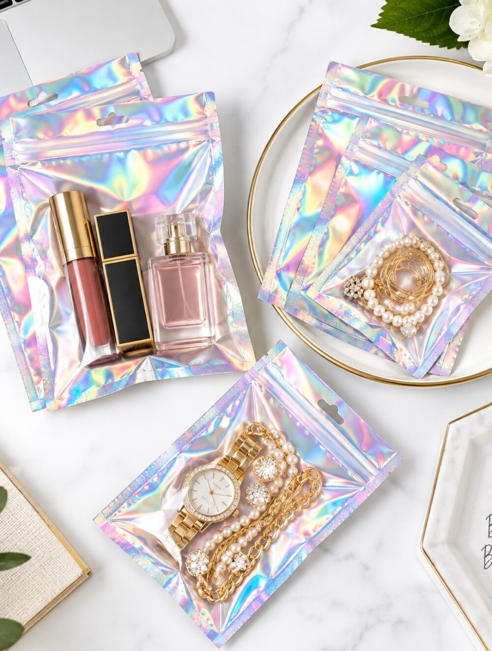30 Pieces - Iridescent Holographic Bags - Picture 5 of 7